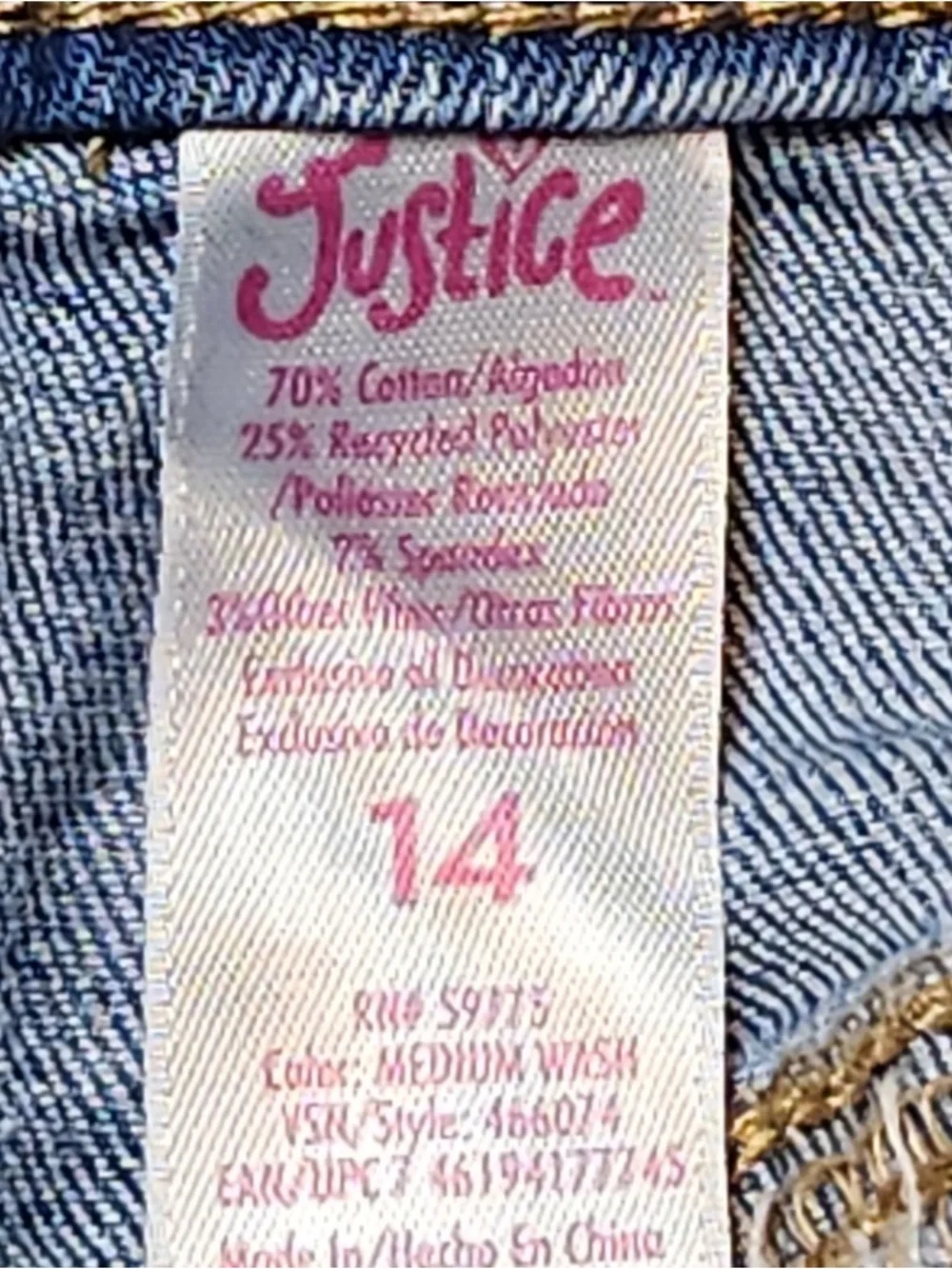 NWT Justice Girls Light Blue Denim Overalls with Some Distressing Casual Classic